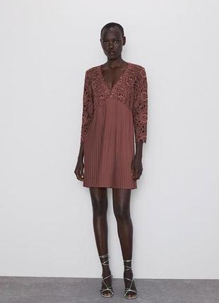 Сукня zara мереживо, шифон