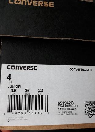 Высокие кеды бутсы конверсы converse, оригинал р. 36 (22 см)3 фото