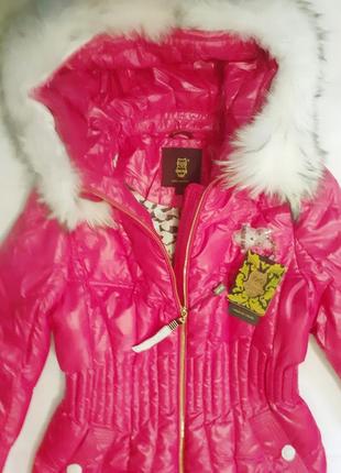 Куртка пальто женская пуховик розовый яркий на пуху8 фото