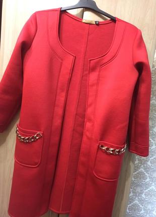 Женский теплый кардиган на флисе миди зима осень