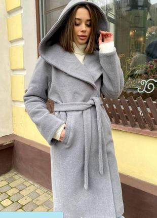 Брендовое демисезонное женское шерстяное пальто