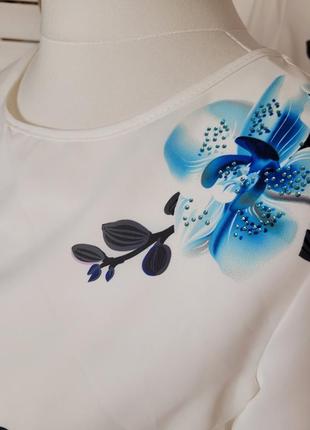 Блуза орхідея блакитна6 фото