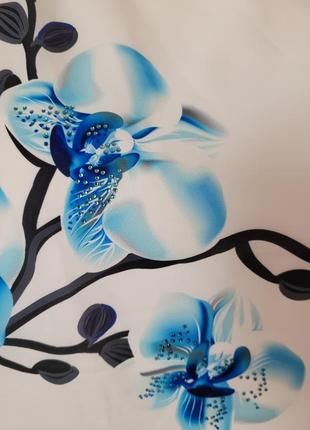 Блуза орхідея блакитна3 фото