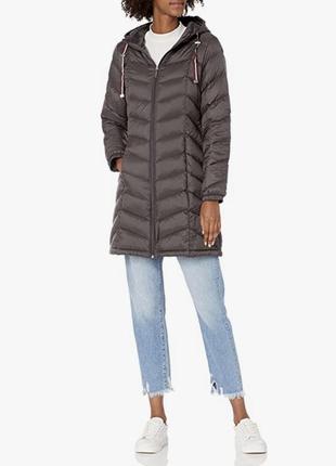 Пуховик tommy hilfiger, пальто tommy hilfiger, tommy hilfiger women's mid-length puffer hooded down jacket