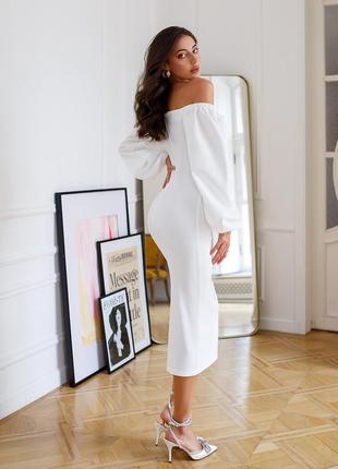 Біла сукня міді футляр на весілля, розпис, загс, рагс вiнчання, плаття для розпису...