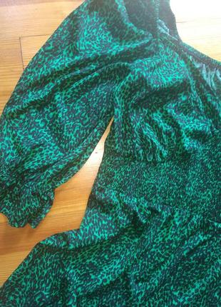 Сукня з пишним рукавом, буф, смарагд зеленого кольору2 фото