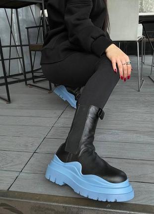 Черевики жіночі bottega veneta blue/ботинки женские боттэга вэнэта3 фото