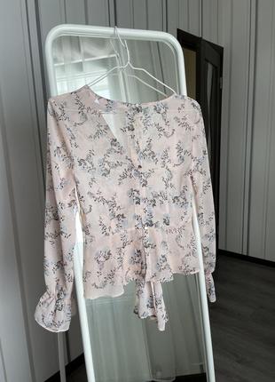Нежная розовая блузка блуза с красивой спинкой5 фото
