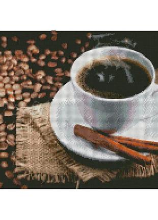 Алмазная вышивка. картина на подрамнике кофе с корицей, размер 40х50см