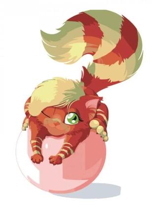 Картина за номерами кішечка на м"ячику, 30х30 см