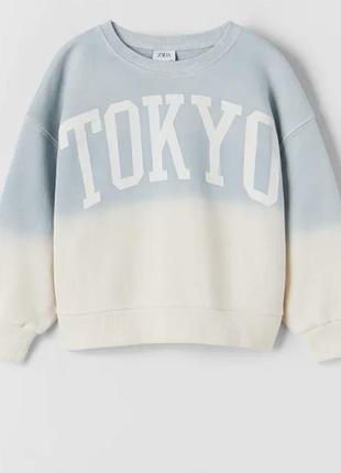 Zara худи толстовка реглан кофта светр тай-дай tokyo 7 років 122 см нова