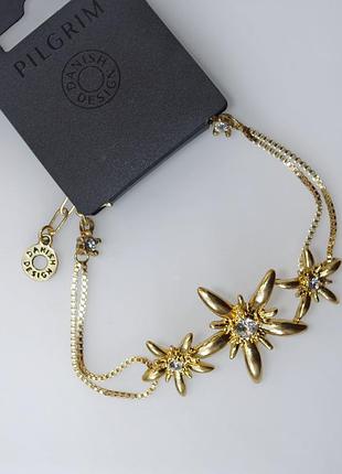 Браслет регульований,позолота,кристали swarovski,pilgrim,ювелірна біжутерія