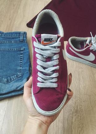 Кеды nike blazer бордовые кроссовки nike марсала5 фото