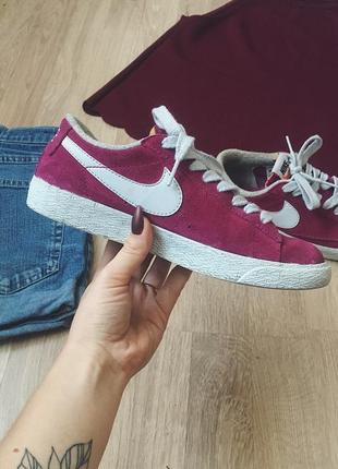 Кеды nike blazer бордовые кроссовки nike марсала2 фото