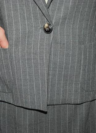 Италия шерсть костюм двойка шерстяной пиджак жакет юбка в полоску7 фото