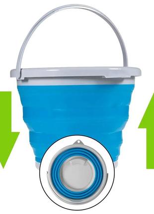 Ведро складное collapsible bucket, туристическое, 5 литров