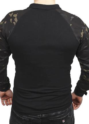 Рубашка тактическая убокс pave hawk ply-11 camouflage black 2xl мужская с разрезами под налокотники taktical3 фото