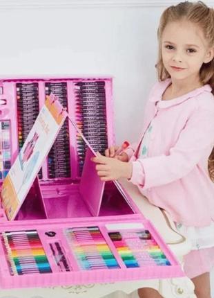 Набор для детского творчества в чемодане из 208 предметов “чемодан творчества” розовый2 фото