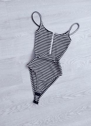 Стильний боді на замочку в полоску