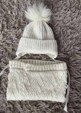 Зимовий набір шапка + шарф хомут