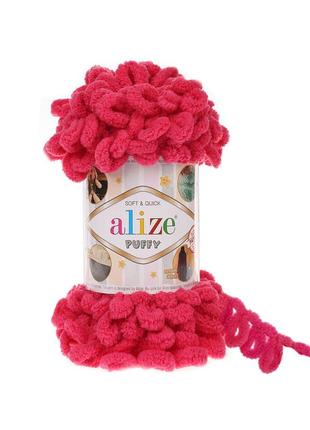 Alize puffy алізе пуффи плюшева пряжі alize puffy 149фуксія, фантазійна