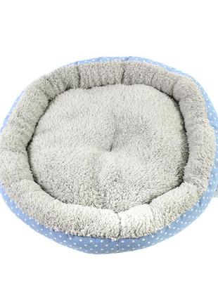 Лежак taotaopets 511101 light blue для котов собак круглый 45*10 см