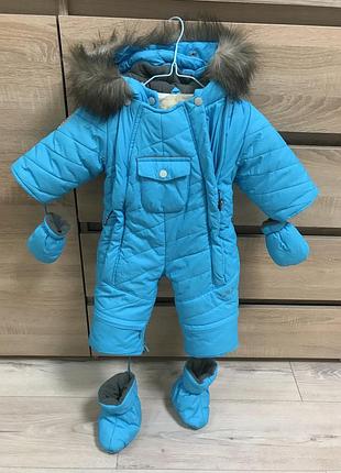 Зимний комбинезон, шапка в подарок