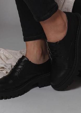 Стильні броги,туфлі жіночі шкіряні чорні осінні,весняні,демі,демісезонні4 фото