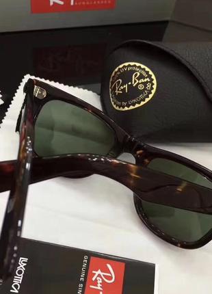 Мужские солнцезащитные очки в стиле ray ban wayfarer 2140-902 lux6 фото