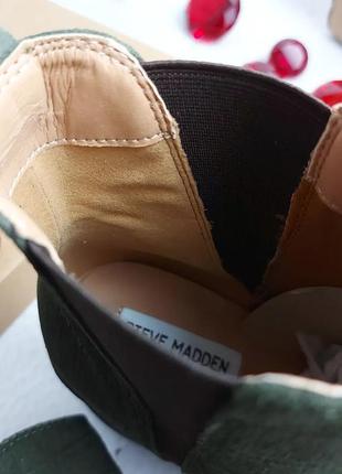 Steve madden оригінал темно-зелені черевики челсі на підборах2 фото