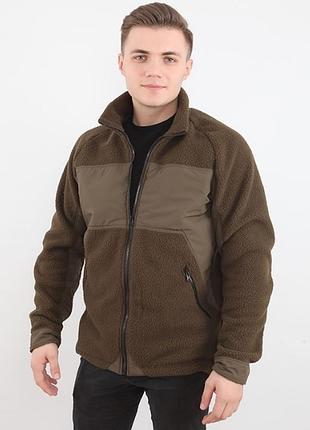 Тепла чоловіча куртка з полара та з вставками вkmv 005 україна