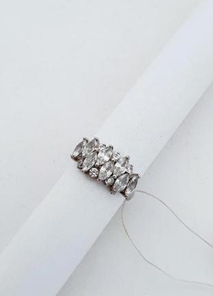 Серебряное родированное кольцо 16.5 размер