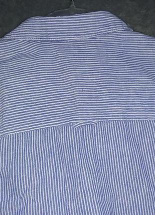 Блуза в смужку (льон/бавовна)6 фото