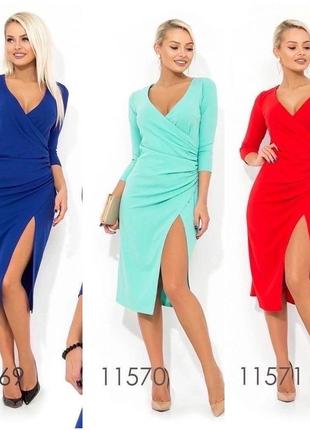 Платье из креп-дайвинга с длинными рукавами размеры норма и батал