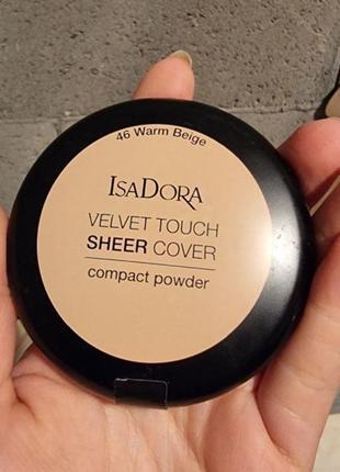 Isadora velvet touch sheer cover compact powder1 фото