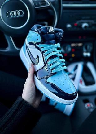 Кросівки жіночі nike air jordan retro blue patent/кроссовки женские найк аир джордан рэтро 13 фото