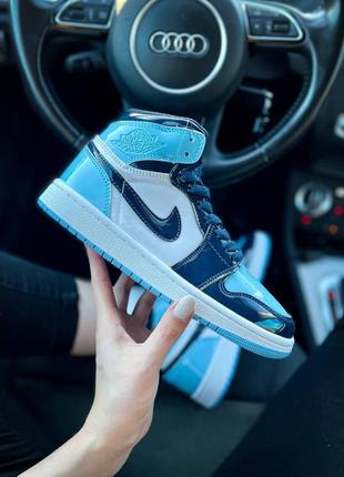 Кросівки жіночі 29.5cm nike air jordan retro blue patent/кроссовки женские найк аир джордан рэтро 1