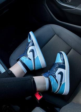 Кросівки жіночі nike air jordan retro blue patent/кроссовки женские найк аир джордан рэтро 17 фото