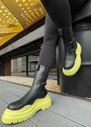 Жіночі ботинки bottega veneta yellow4 фото