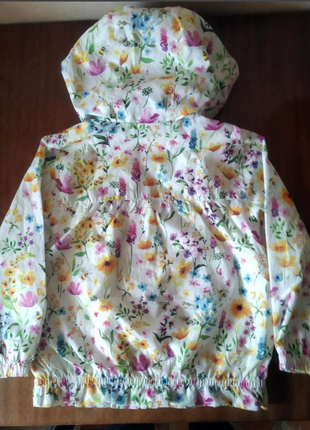 Куртка ветровка на хлопковой подкладке цветочный принт бренда next u9 3-4 eur. 98-1049 фото