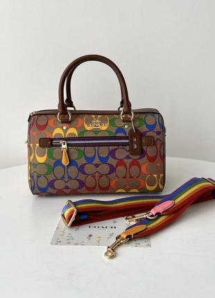Жіноча шкіряна сумка coach rowan satchel оригінал середнього розміру коуч коач подарунок дружині дівчині