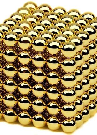 Головоломка неокуб 216 кульок 5мм у металевому боксі золото