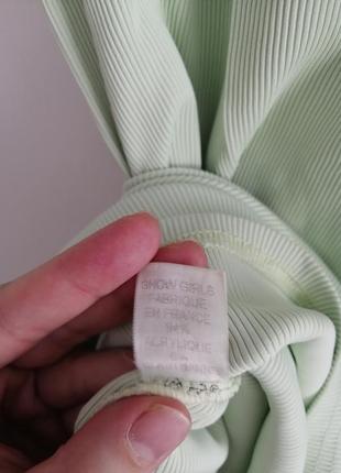 Сукня фісташкова  ( м'ятна) в рубчик франція3 фото