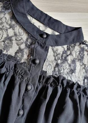 Блуза блузка блузон черная воротник стоечка винтаж ретро6 фото