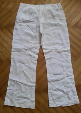 Белые льняные брюки от hugo boss! p.-36!2 фото