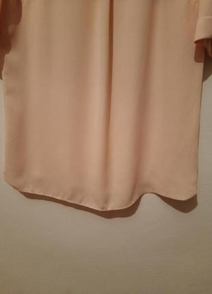 Блузка персикового кольору з коротким рукавом fsf5 фото