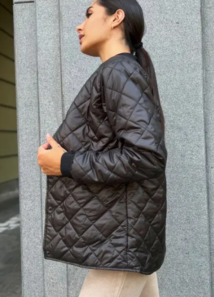 Женская стеганая деми куртка плащёвка на синтепоне 2 цвета 2plgu771-1068-pве3 фото