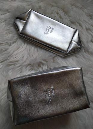 Стильная серебристая косметичка от Make up factory metal shine тени для век