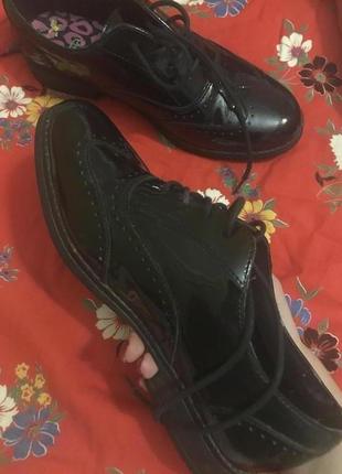Оксфорды чёрные оригинальные туфли ботинки кожа1 фото
