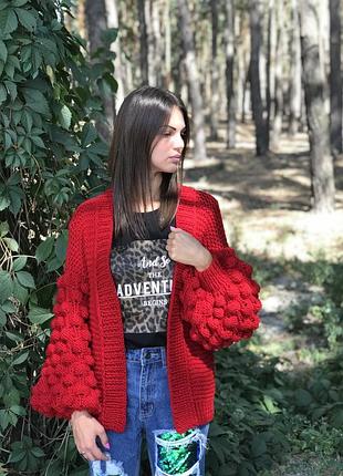 В'язаний бомбер «малинки»